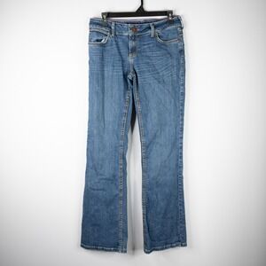 Wranglers Women's 7/8 x 32 Bootcut Blue Jeans embellished pockets